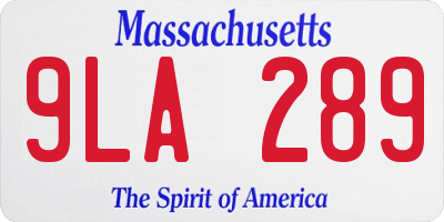MA license plate 9LA289