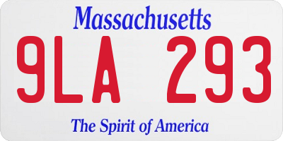 MA license plate 9LA293