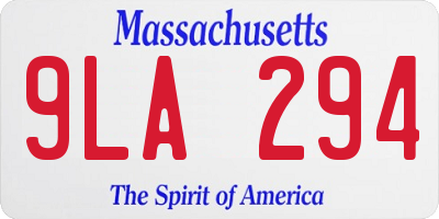 MA license plate 9LA294