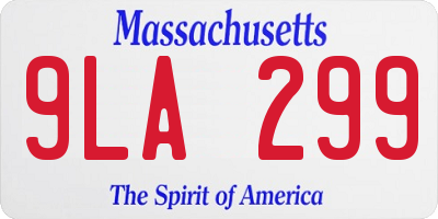 MA license plate 9LA299
