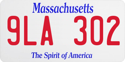 MA license plate 9LA302