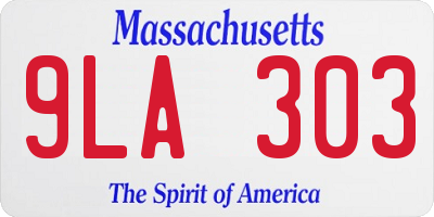 MA license plate 9LA303