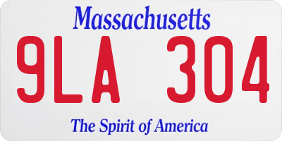 MA license plate 9LA304