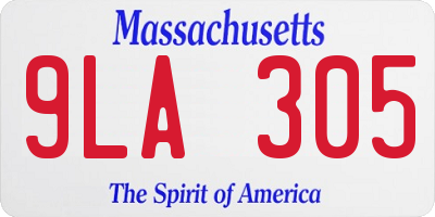 MA license plate 9LA305