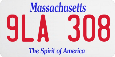 MA license plate 9LA308