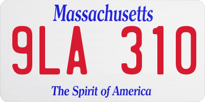 MA license plate 9LA310