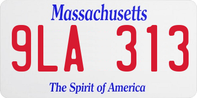 MA license plate 9LA313