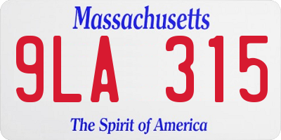 MA license plate 9LA315