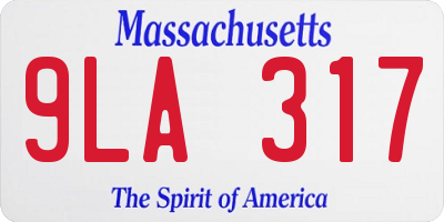 MA license plate 9LA317
