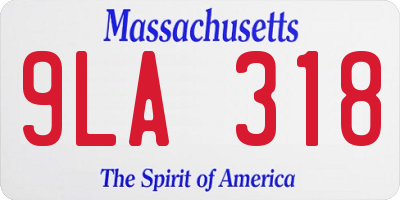 MA license plate 9LA318