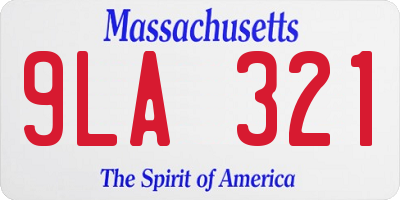 MA license plate 9LA321