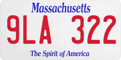 MA license plate 9LA322