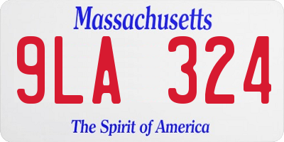MA license plate 9LA324