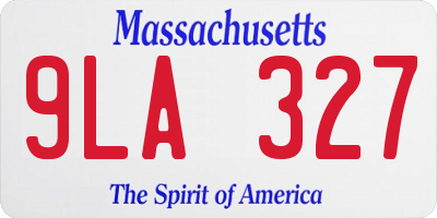 MA license plate 9LA327