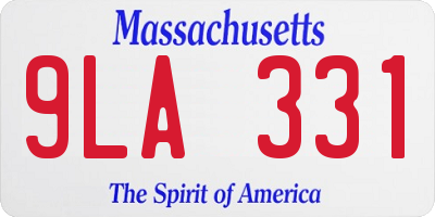 MA license plate 9LA331