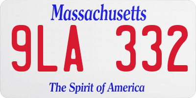 MA license plate 9LA332