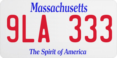 MA license plate 9LA333