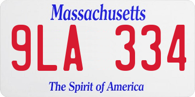 MA license plate 9LA334