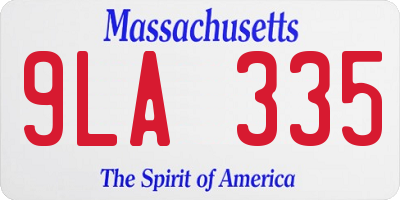 MA license plate 9LA335