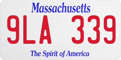 MA license plate 9LA339