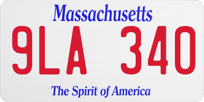 MA license plate 9LA340