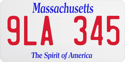 MA license plate 9LA345