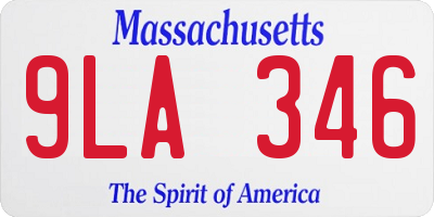 MA license plate 9LA346