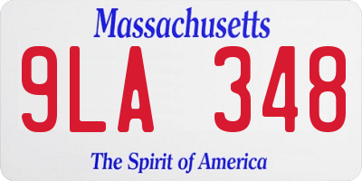MA license plate 9LA348
