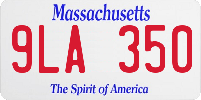 MA license plate 9LA350
