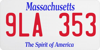 MA license plate 9LA353