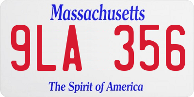 MA license plate 9LA356