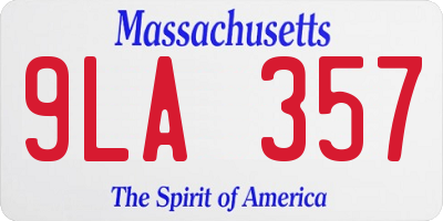 MA license plate 9LA357