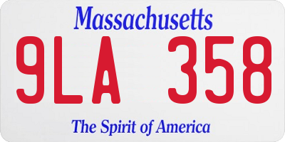 MA license plate 9LA358