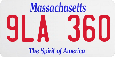 MA license plate 9LA360
