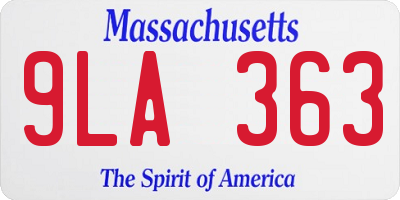 MA license plate 9LA363