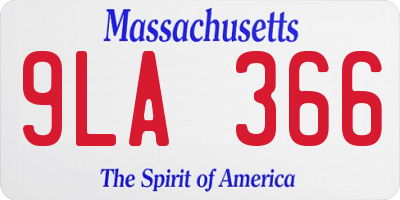 MA license plate 9LA366