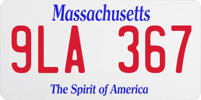MA license plate 9LA367