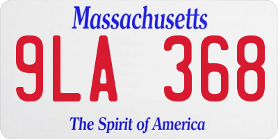 MA license plate 9LA368