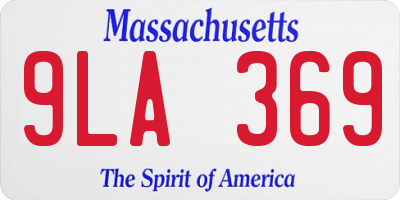 MA license plate 9LA369