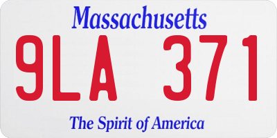 MA license plate 9LA371
