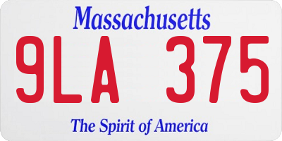 MA license plate 9LA375