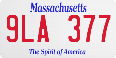 MA license plate 9LA377