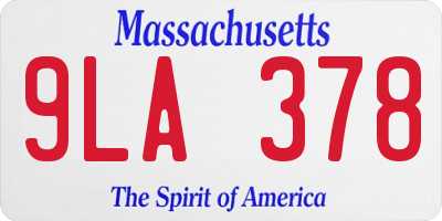 MA license plate 9LA378