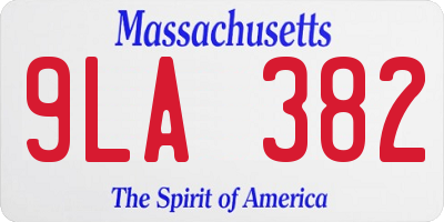MA license plate 9LA382
