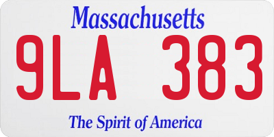 MA license plate 9LA383