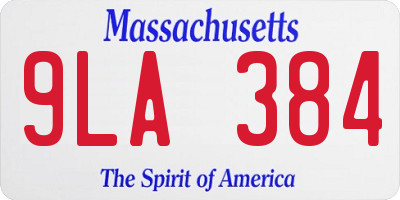 MA license plate 9LA384