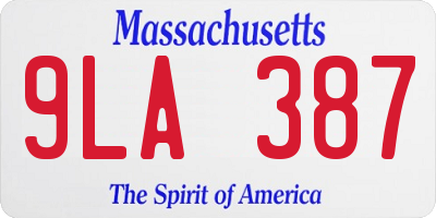 MA license plate 9LA387