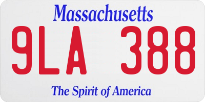 MA license plate 9LA388