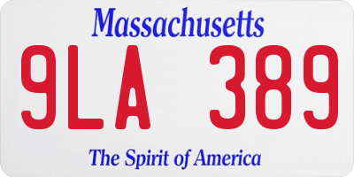 MA license plate 9LA389