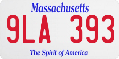 MA license plate 9LA393